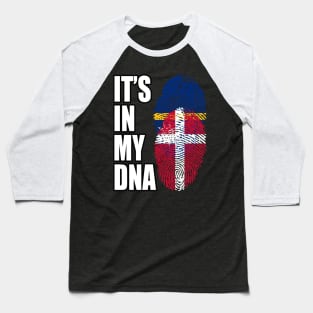 Danish And Nauruan Mix DNA Flag Heritage Baseball T-Shirt